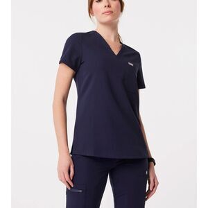 FIGS Catarina One-Pocket Navy Blue Scrub Top Womens XS Nurse Doctor Surgical